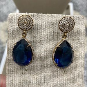 Sapphire\Rhinestone dangle earrings